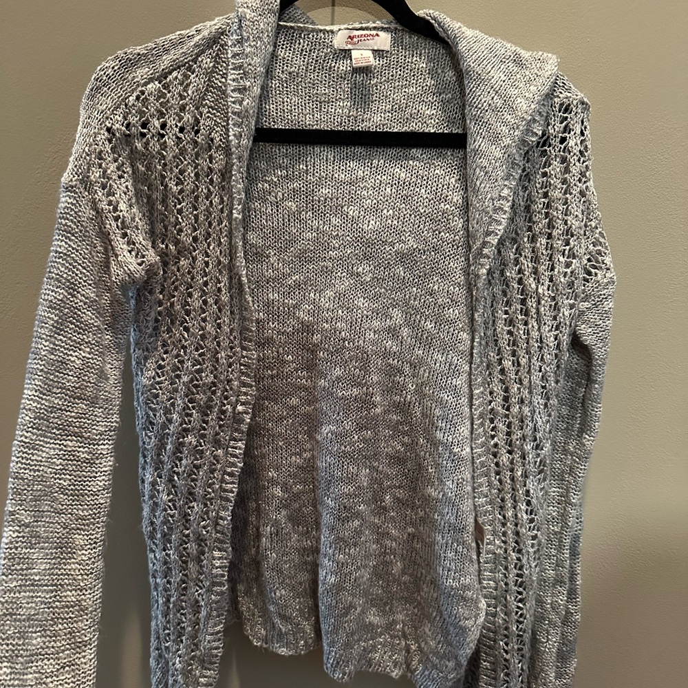 Gray Open-Knit Women's Sweater